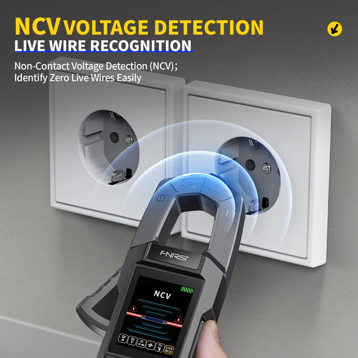 Pince Multimètre FNIRSI DMC‑100 600A – Testeur TRMS 10000 Points pour Électriciens