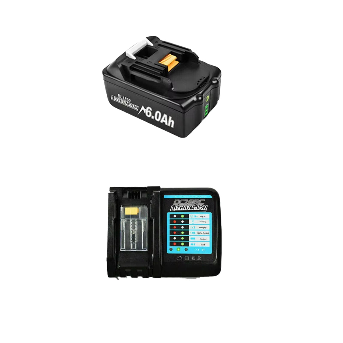 Batterie Rechargeable  LXT400 18V 6.0Ah  compatible Makita BL1830 BL1850 BL1880 BL1860B avec ou sans chargeur.